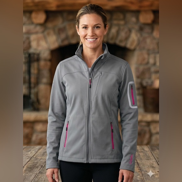 Cabela's Jackets & Blazers - Cabela’s Windstopper Softshell Jacket Gray/Pink Trim Medium